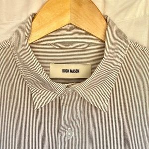 Buck Mason fine-striped 100% cotton button-down shirt, men's XS,  EUC